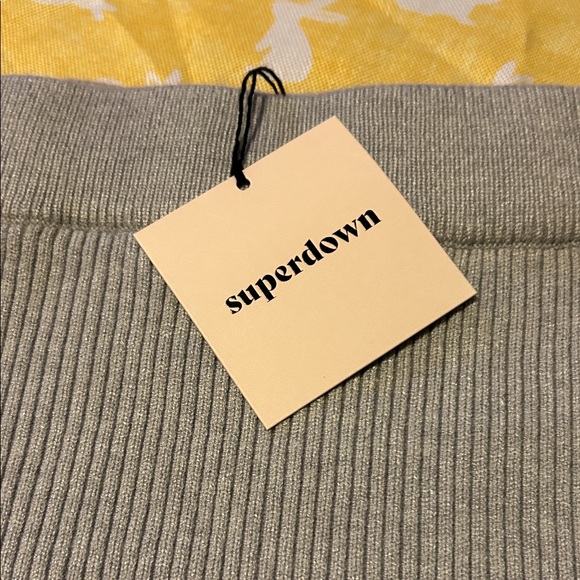 Superdown Ribbed Mini Knit Skirt Light Gray NWT Revolve - Picture 8 of 9